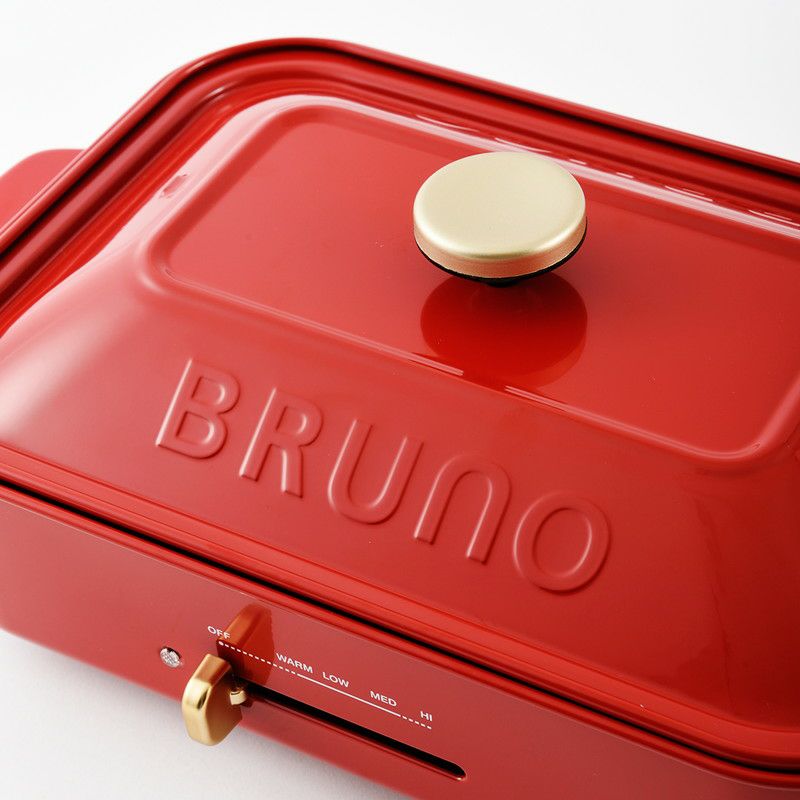 【ブルーノ】定価12,100円(税込)　BRUNO コンパクトホットプレート 赤 BRUNO コンパクトホットプレート レッド ブルーノ デザインキッチン