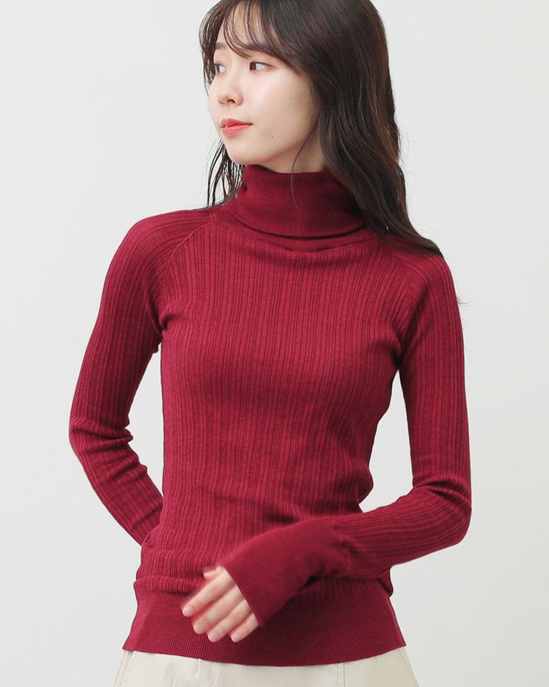 10％OFF】［tumugu］ランダムリブニットロングタートル／ツムグ ｜オン