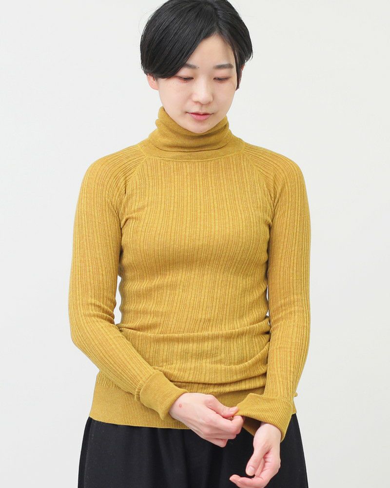 10％OFF】［tumugu］ランダムリブニットロングタートル／ツムグ ｜オン