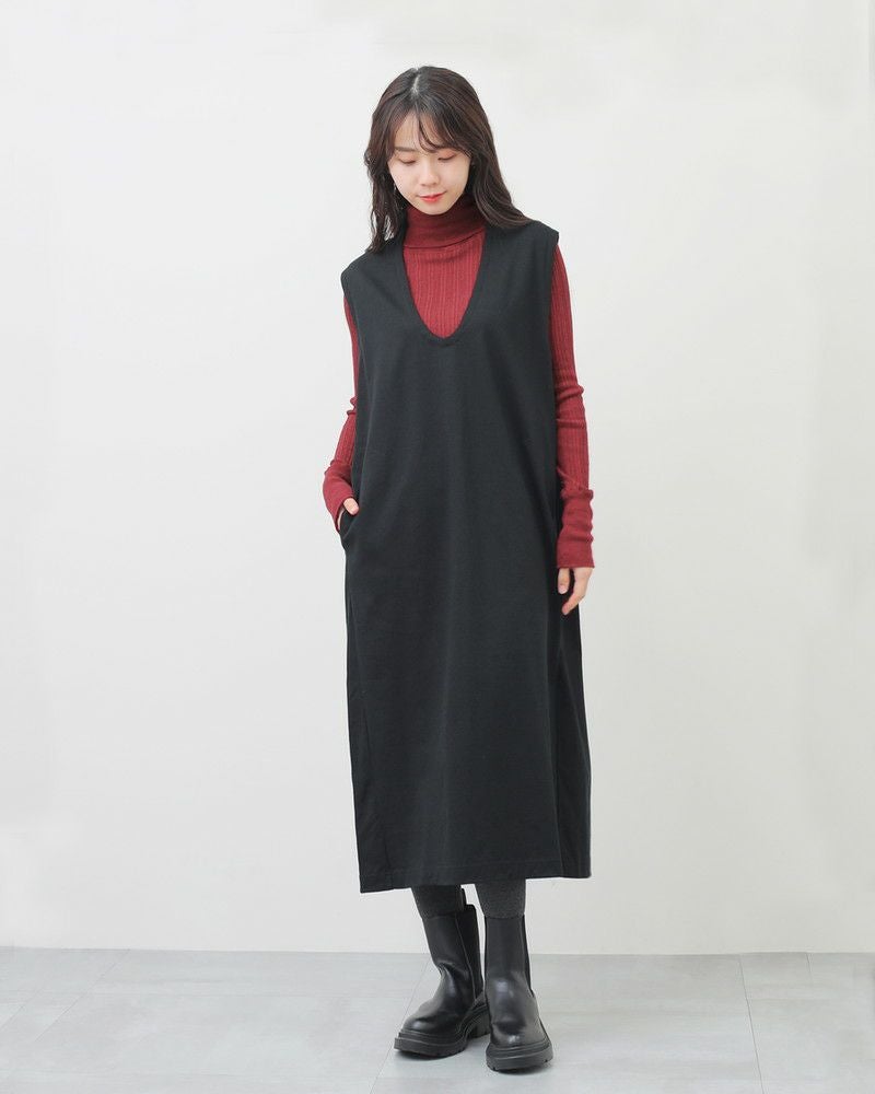 10％OFF】［tumugu］ランダムリブニットロングタートル／ツムグ ｜オン