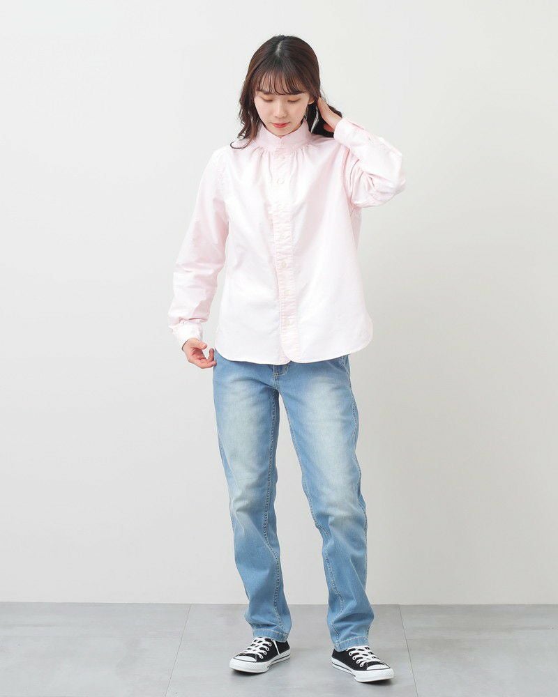 新品・未使用 ダナファヌル オックス スタンドカラーシャツ Dana Faneuil］エアタンオックスシャツ／ダナファヌル ｜オンセブン
