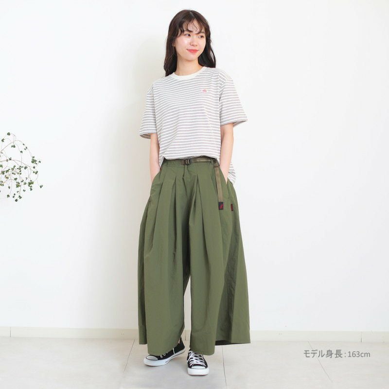 ［DANTON］ストライプショート丈半袖Tシャツ