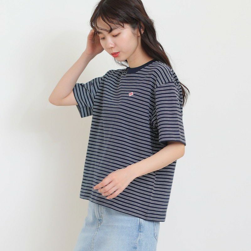 DANTON］ストライプショート丈半袖Tシャツ／ダントン ｜オンセブン