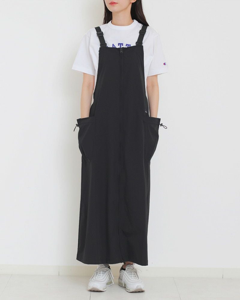 10％OFF】［THOUSAND MILE］フロントジップサロペットワンピース