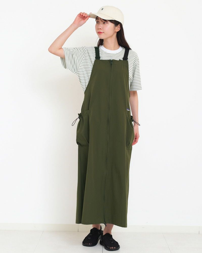 ★牛 ★ 2wayリボンサロペットワンピ 10％OFF】［THOUSAND MILE］フロントジップサロペットワンピース