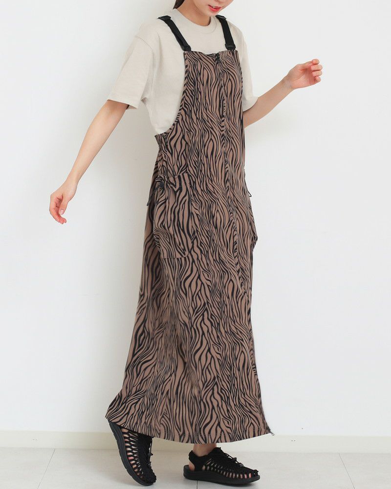 50％OFF】［THOUSAND MILE］フロントジップサロペットワンピース