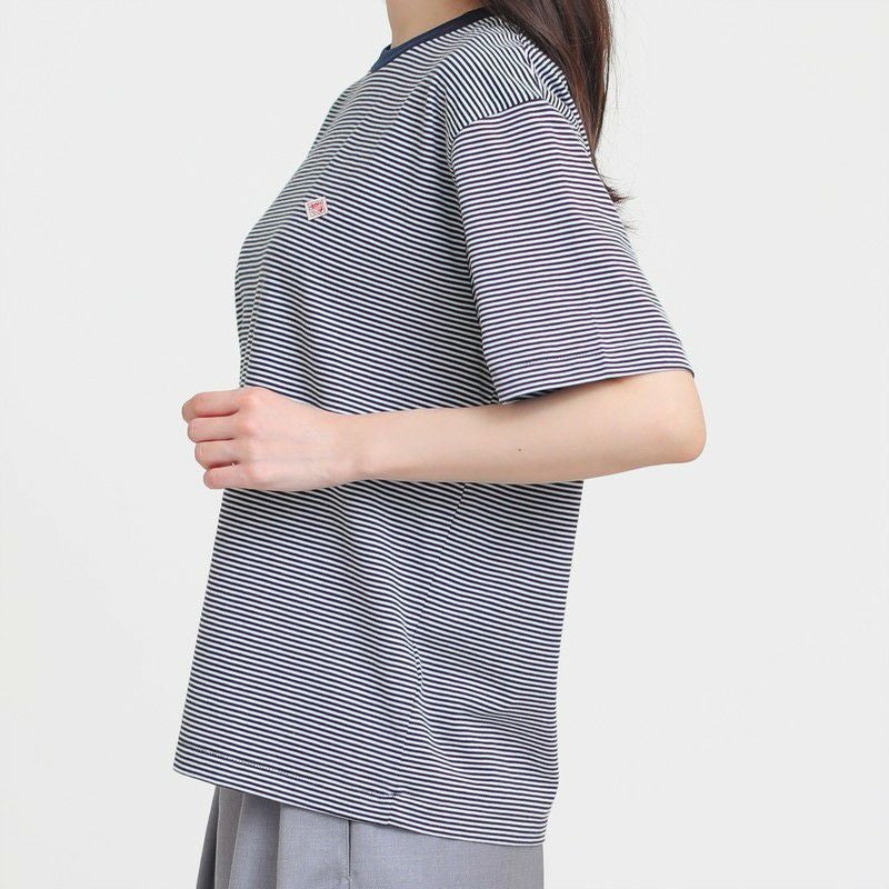 ［DANTON］ストライプロゴTシャツ