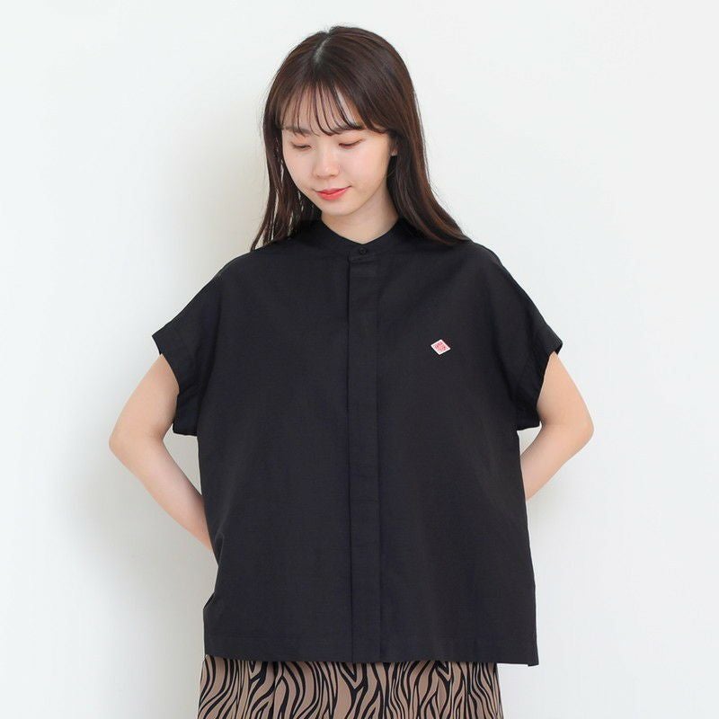 ［DANTON］コットンリネンギャザーブラウス