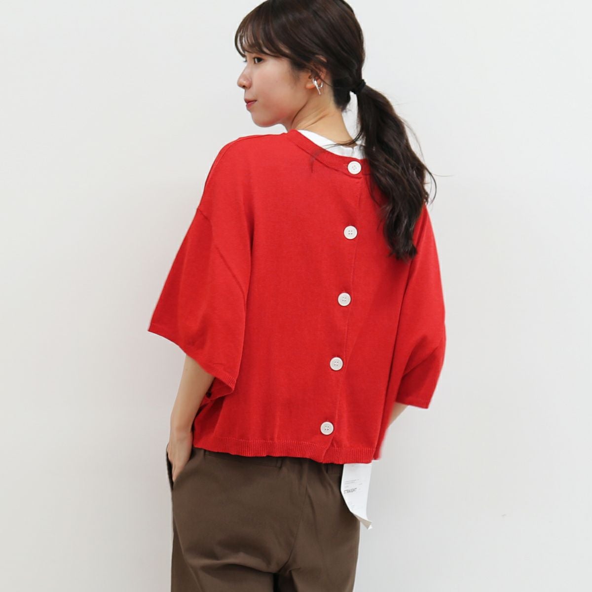 mao made］シャリコットン2WAYハーフスリーブプルオーバー／マオメイド