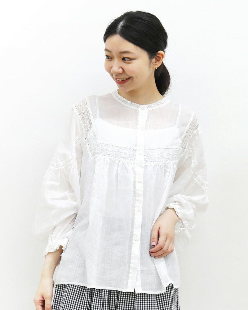 UNPLE］フリルカラーリネンブラウス／アンプル◇26SS ｜オンセブン