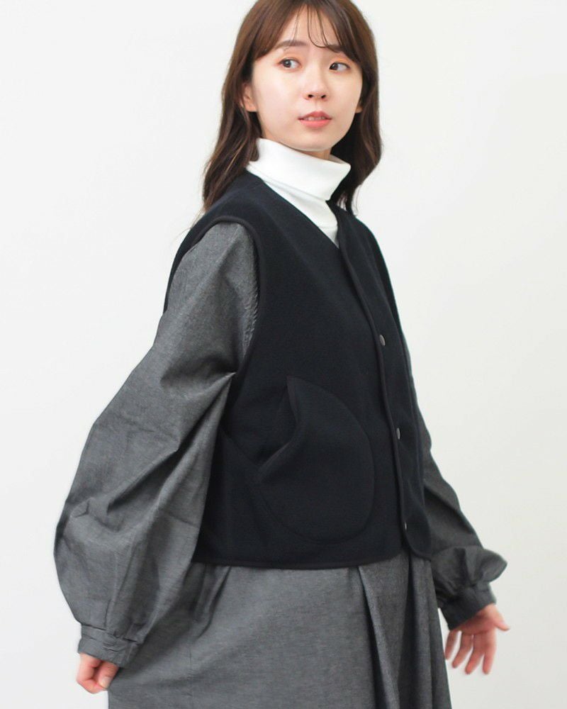 ［DANTON］フリースショートベスト