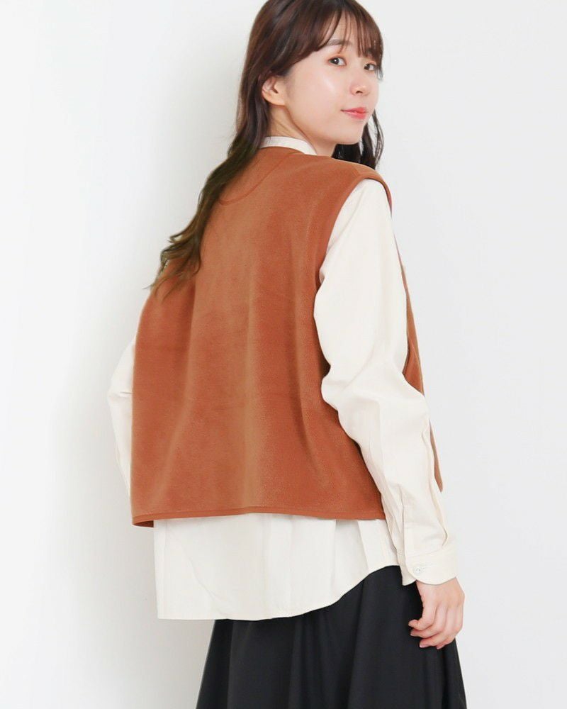 ［DANTON］フリースショートベスト