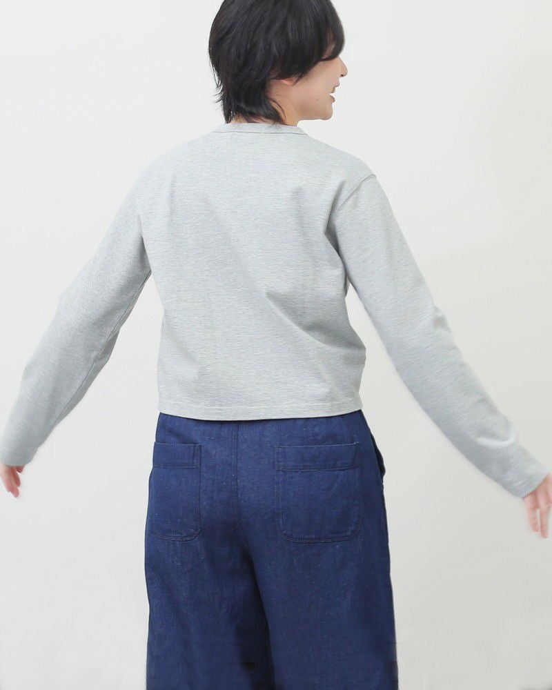 GYMPHLEX］コンパクトコットンクルーネックカーデ〈新色追加〉／ジム