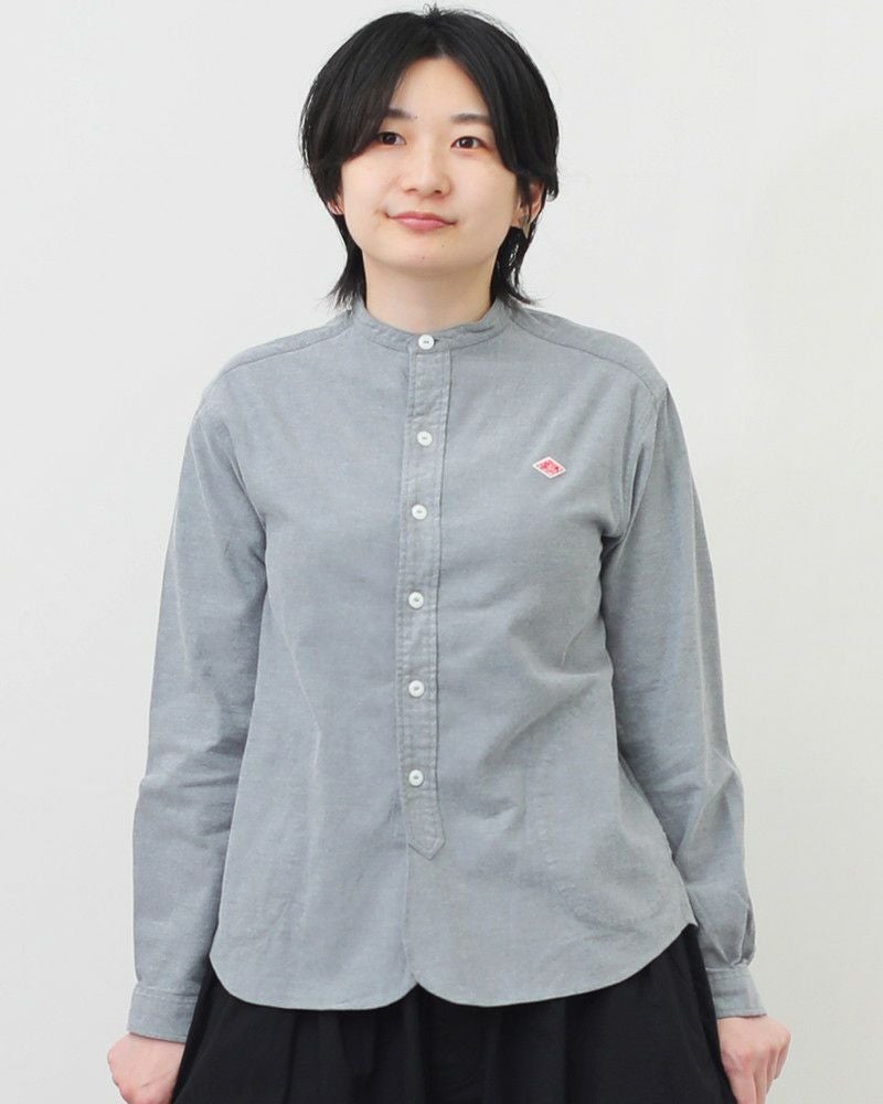 ［DANTON］フランネルバンドカラーシャツ