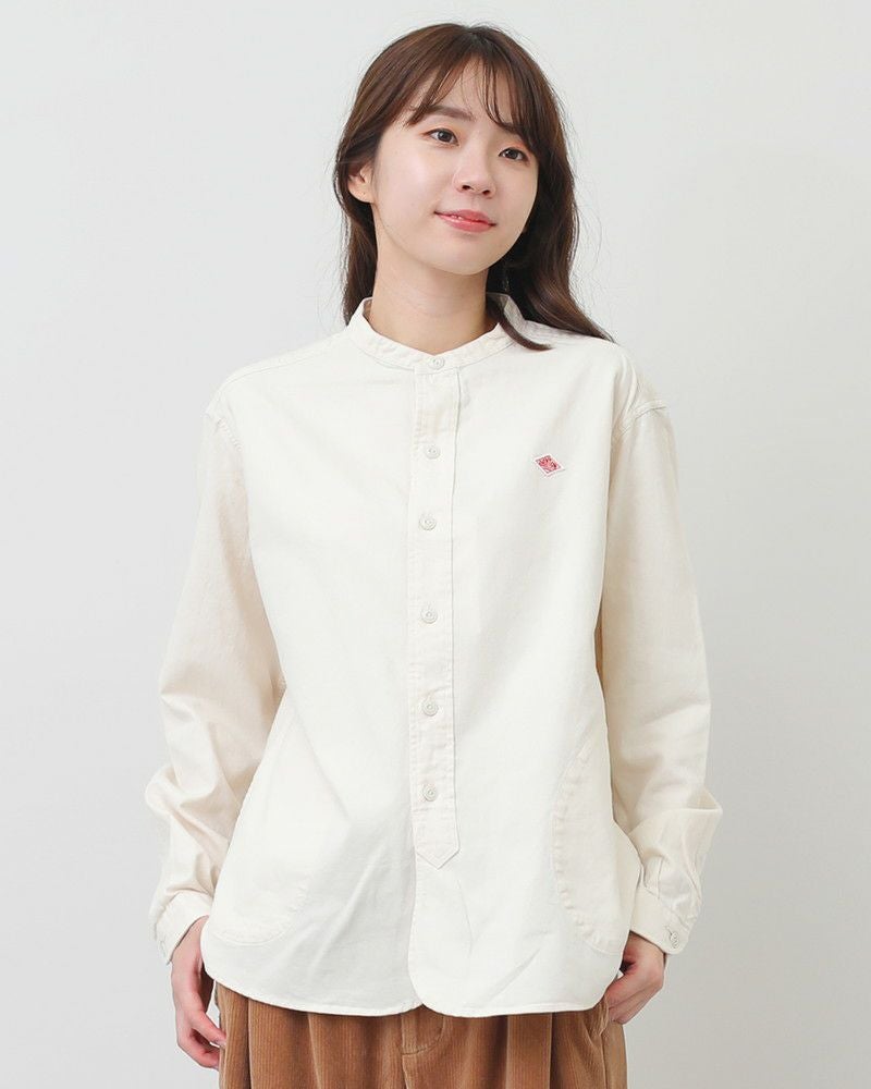 ［DANTON］フランネルバンドカラーシャツ