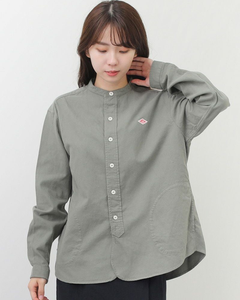 ［DANTON］フランネルバンドカラーシャツ