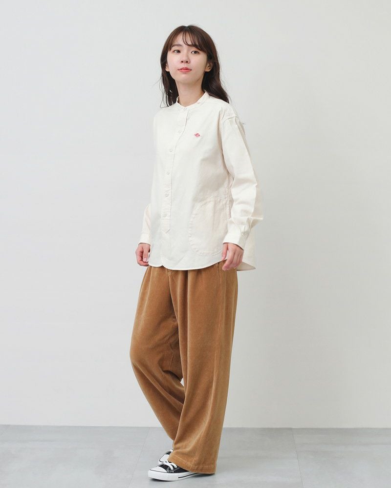 ［DANTON］フランネルバンドカラーシャツ