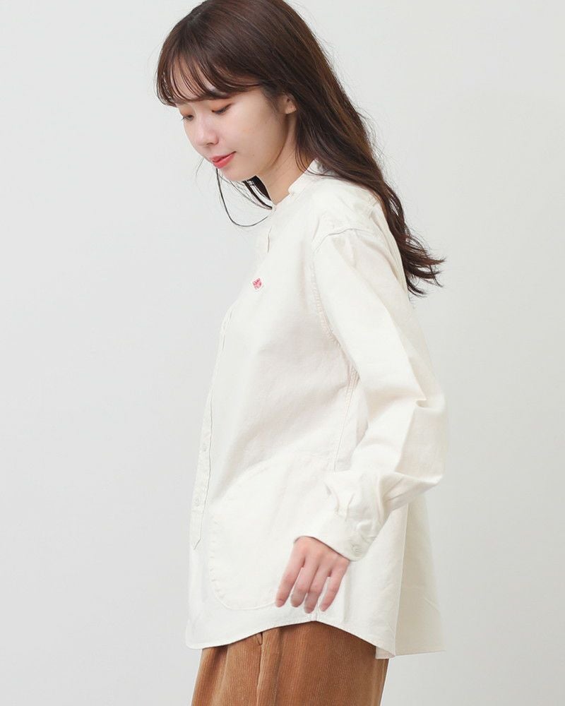 ［DANTON］フランネルバンドカラーシャツ