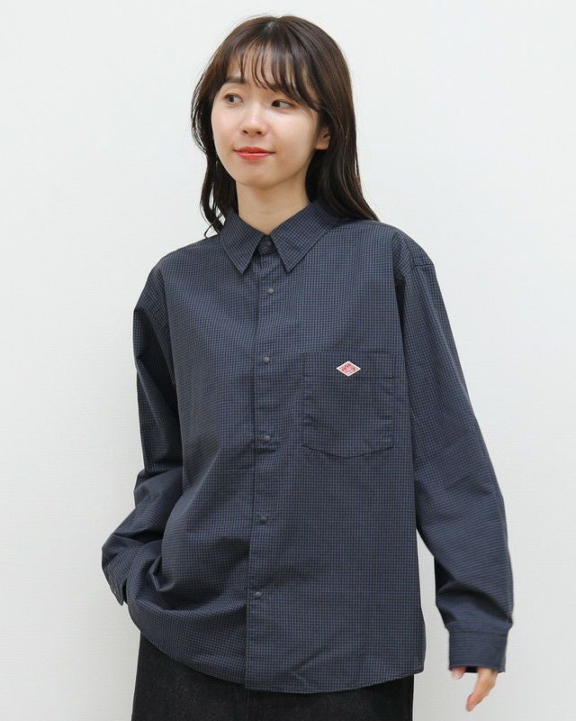［DANTON］ドット釦チェックシャツ