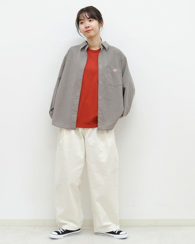 ［DANTON］ドット釦チェックシャツ