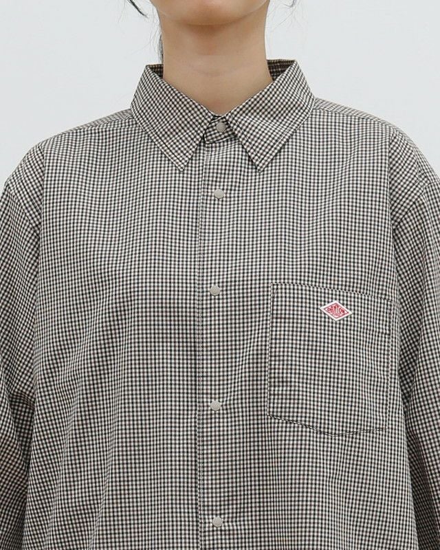 ［DANTON］ドット釦チェックシャツ