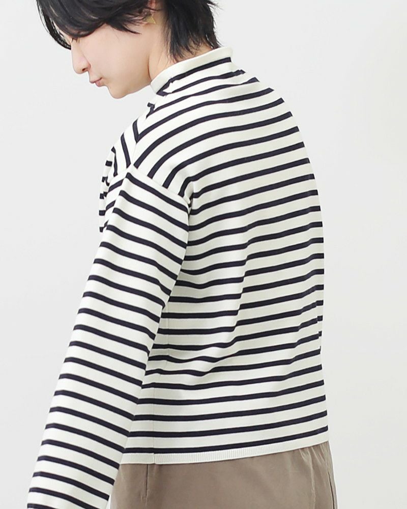 【最終値下げ】ＩＥＮＡ◆コットンボーダークルーネックプルオーバー POOGINOOK WOOL クルーネックラグランプルオーバー（ニット／セーター