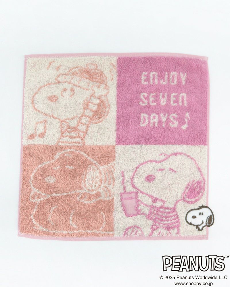ON SEVEN DAYS］PEANUTS タオルハンカチ オリジナル スクエア柄／オン
