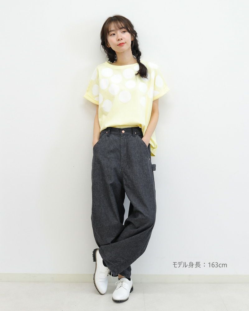 ノベルティ対象】［NATURAL LAUNDRY］空紡天竺リンゴプリントドルマンT