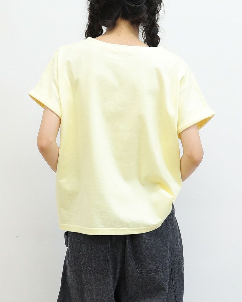 ノベルティ対象】［NATURAL LAUNDRY］空紡天竺リンゴプリントドルマンT