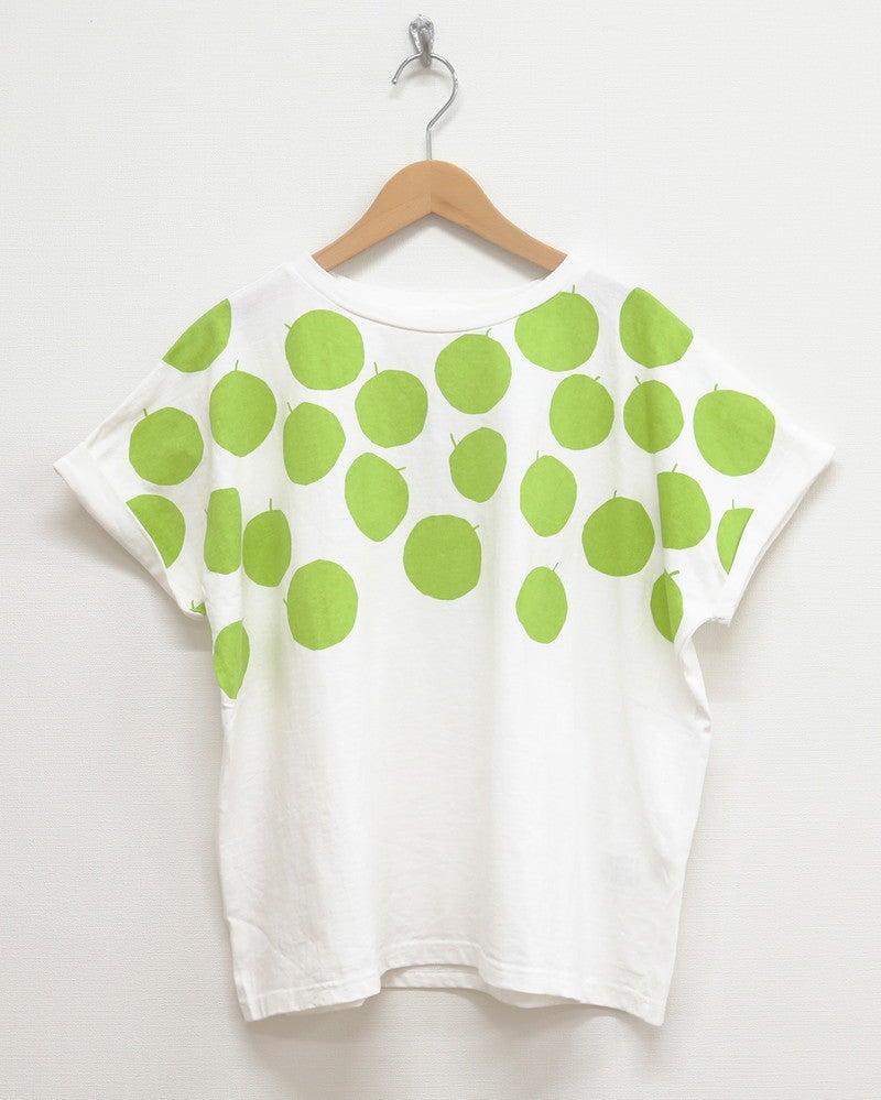 ［NATURAL LAUNDRY］空紡天竺リンゴプリントドルマンTシャツ
