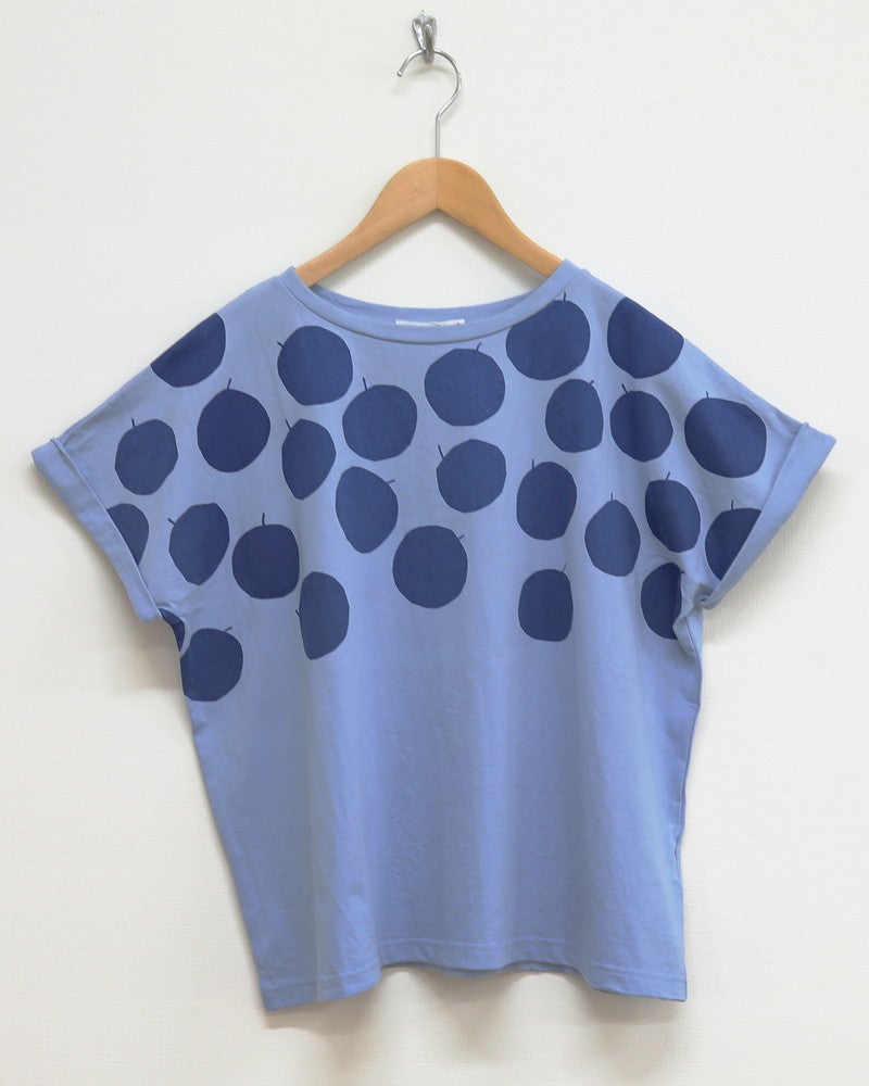 ［NATURAL LAUNDRY］空紡天竺リンゴプリントドルマンTシャツ