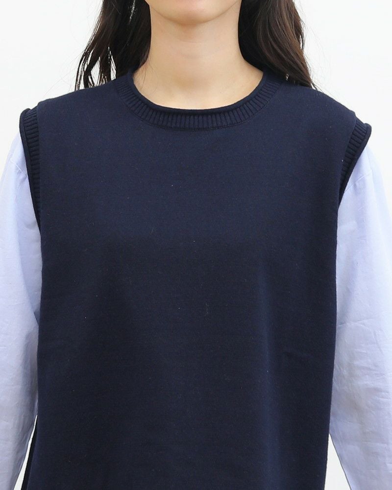 ［mao made］ニットベスト×ラウンドヘムブラウスセット