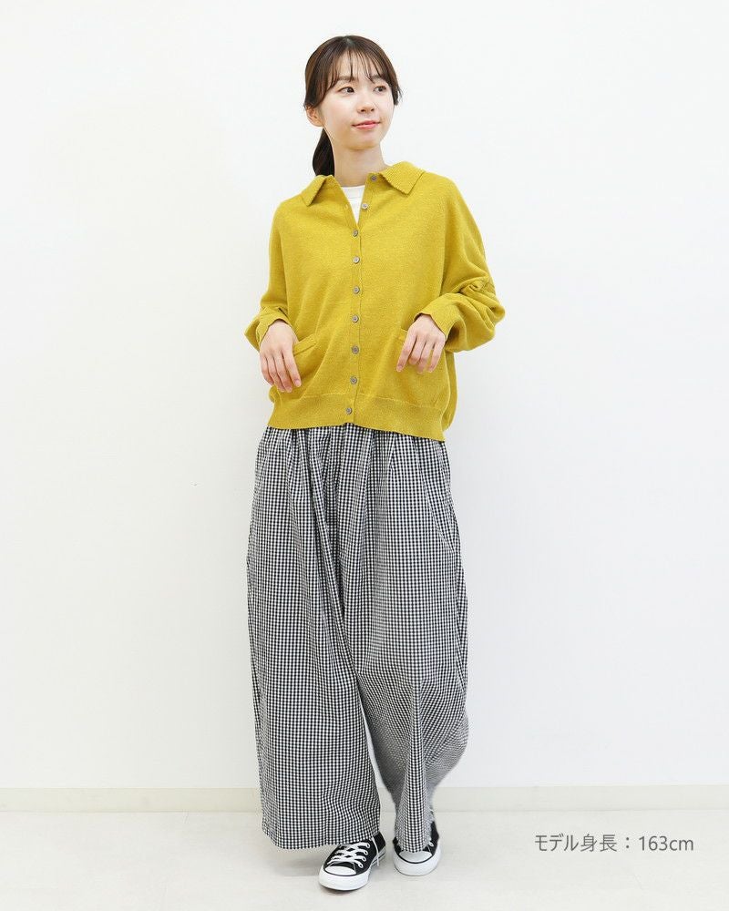 10％OFF】［mao made］やわらかコットン衿付きカーディガン