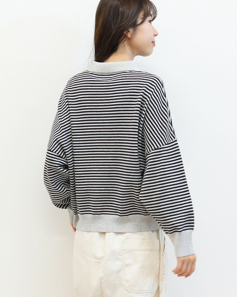 ［mao made］やわらかコットン衿付きカーディガン