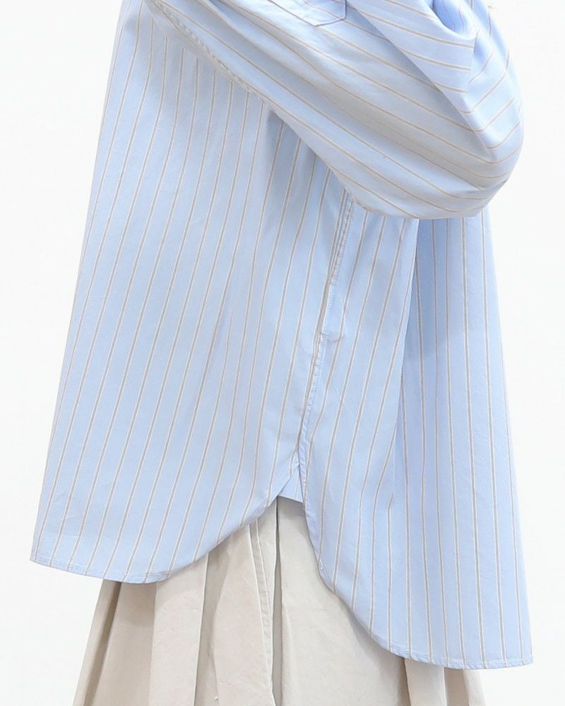 ［DANTON］ポプリンストライプシャツ