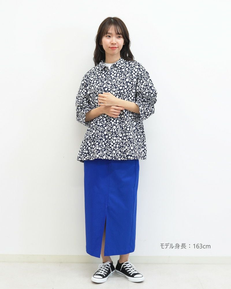 ［NATURAL LAUNDRY］アシェットフワラーパジャマシャツ