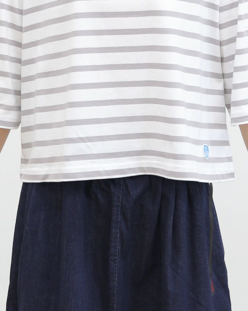 ［ORCIVAL］ボートネック半袖ボーダープルオーバー