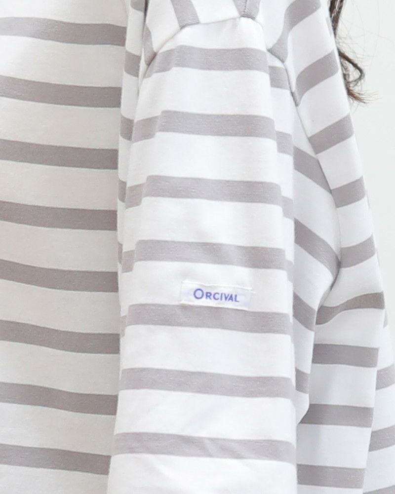 ［ORCIVAL］ボートネック半袖ボーダープルオーバー