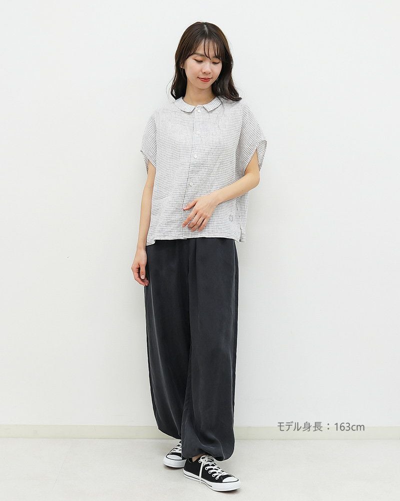 ［LE GLAZIK］裾ドロストキュプラパンツ