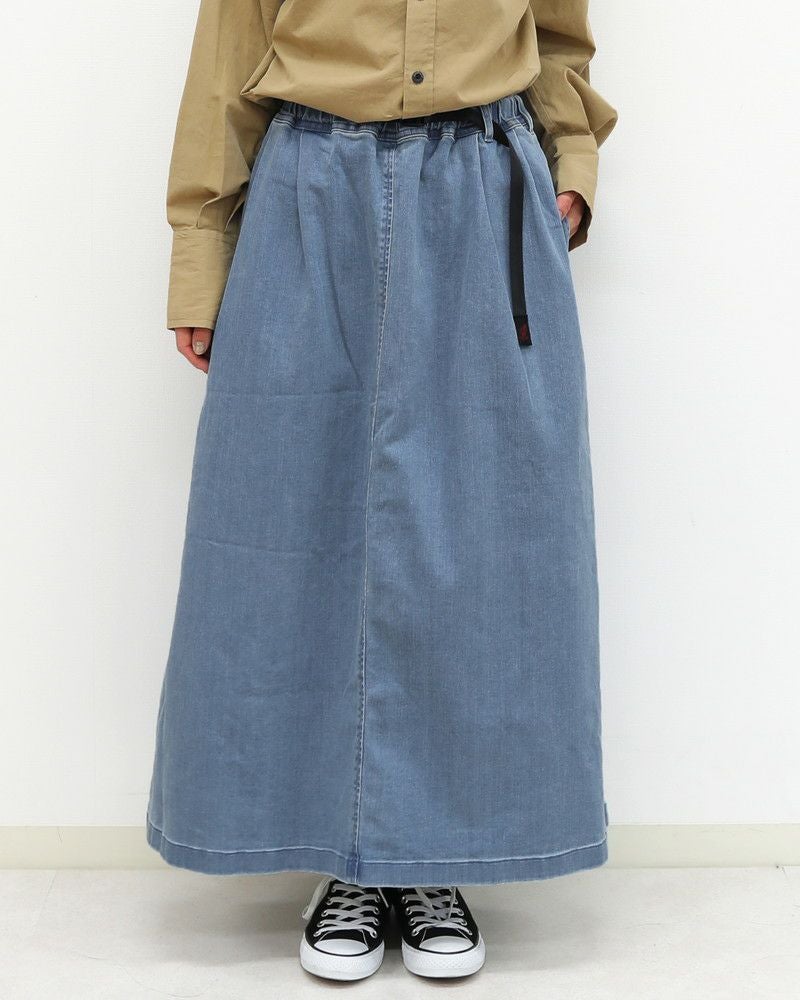 10％OFF】［Gramicci］ストレッチデニムロングフレアスカート