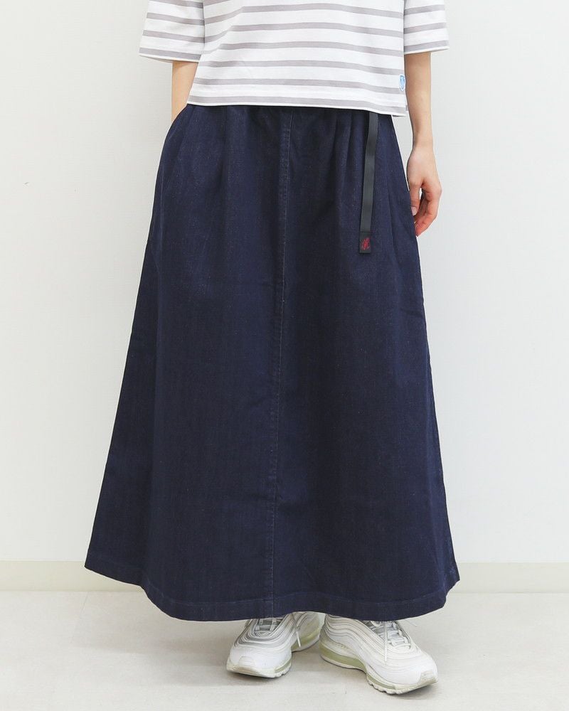 10％OFF】［Gramicci］ストレッチデニムロングフレアスカート