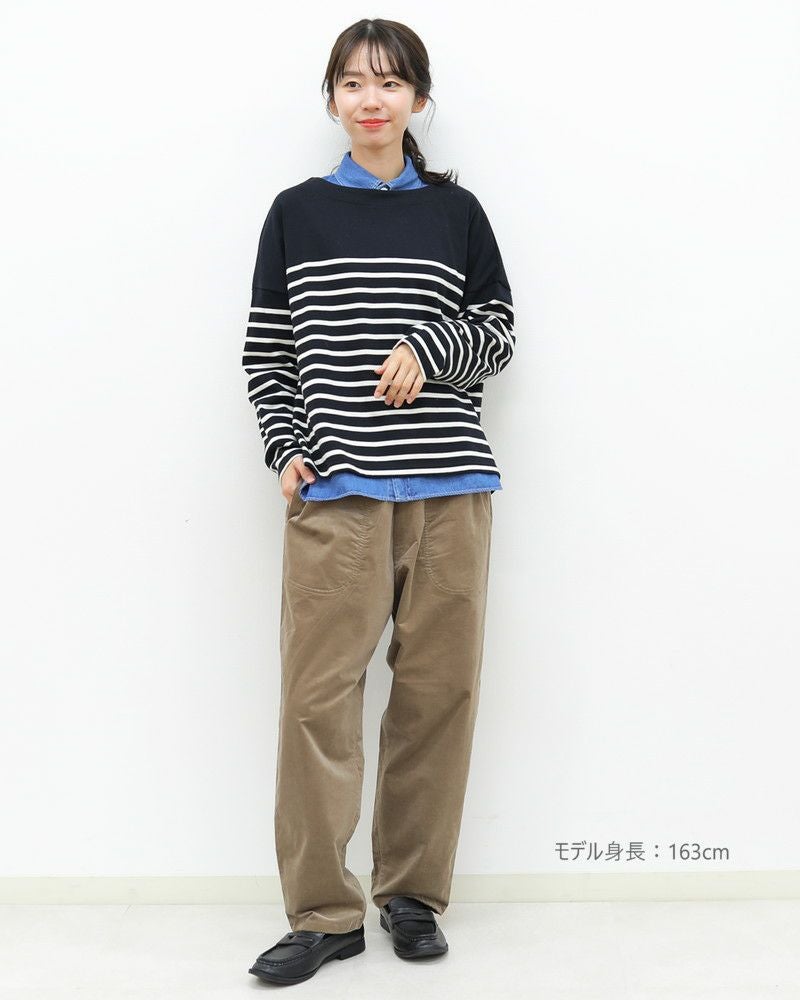 ［ON SEVEN DAYS］パネルボーダー長袖ワイドプルオーバー