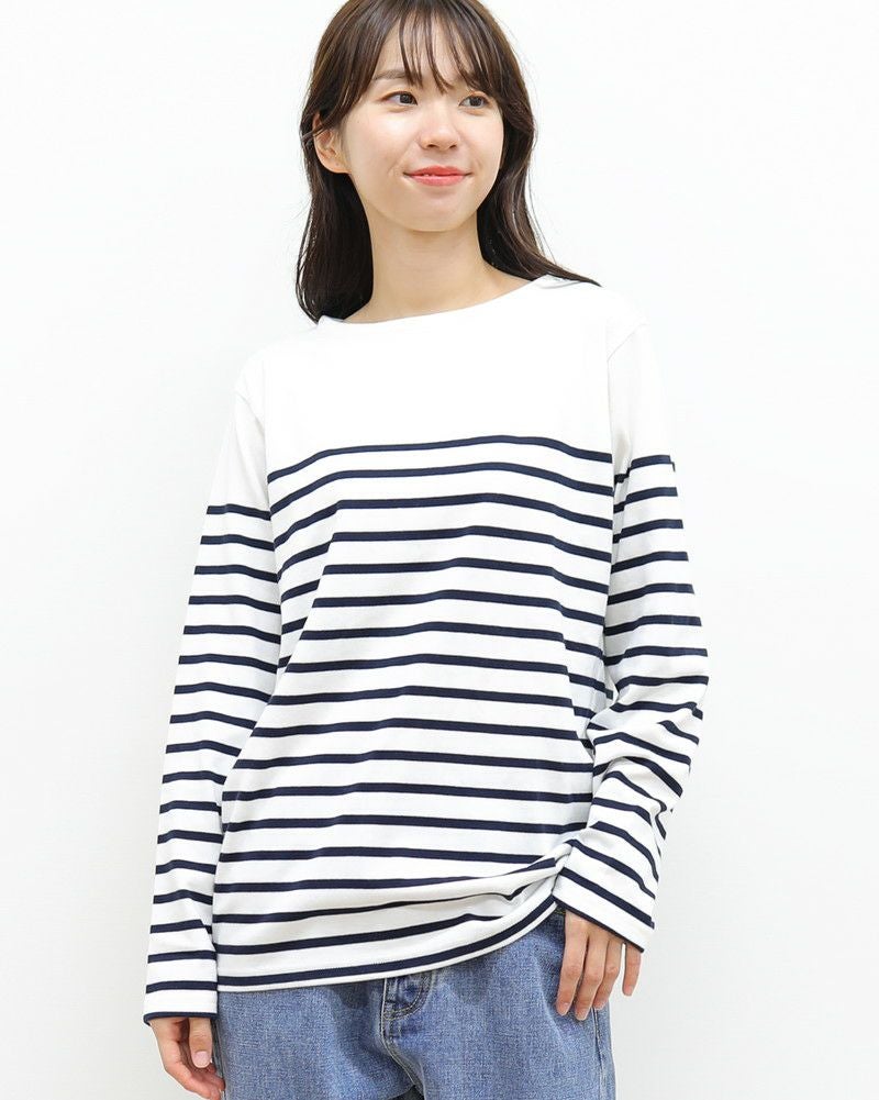 ［ON SEVEN DAYS］パネルボーダー長袖プルオーバー〈S/Mサイズ展開〉