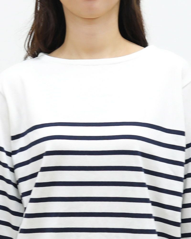 ［ON SEVEN DAYS］パネルボーダー長袖プルオーバー〈S/Mサイズ展開〉