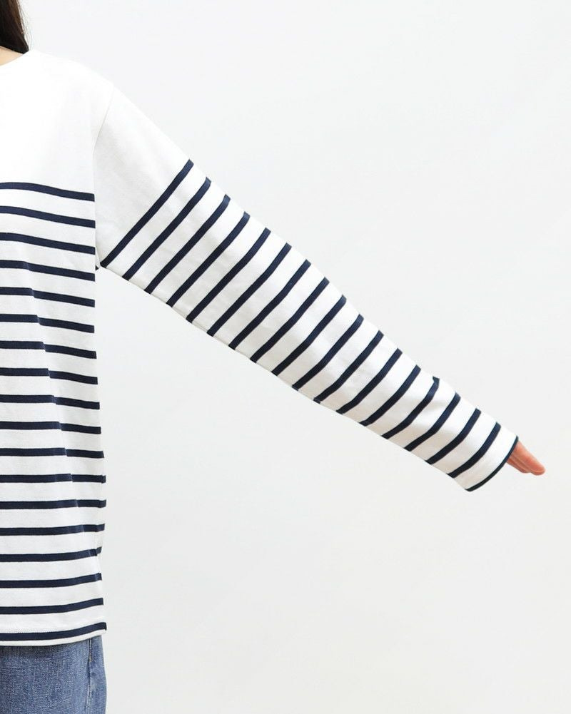 ［ON SEVEN DAYS］パネルボーダー長袖プルオーバー〈S/Mサイズ展開〉