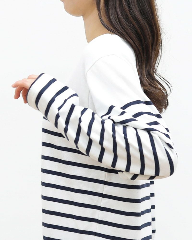 ［ON SEVEN DAYS］パネルボーダー長袖プルオーバー〈S/Mサイズ展開〉