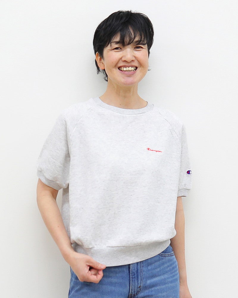 ［Champion］ショートスリーブスウェット刺繍Tシャツ
