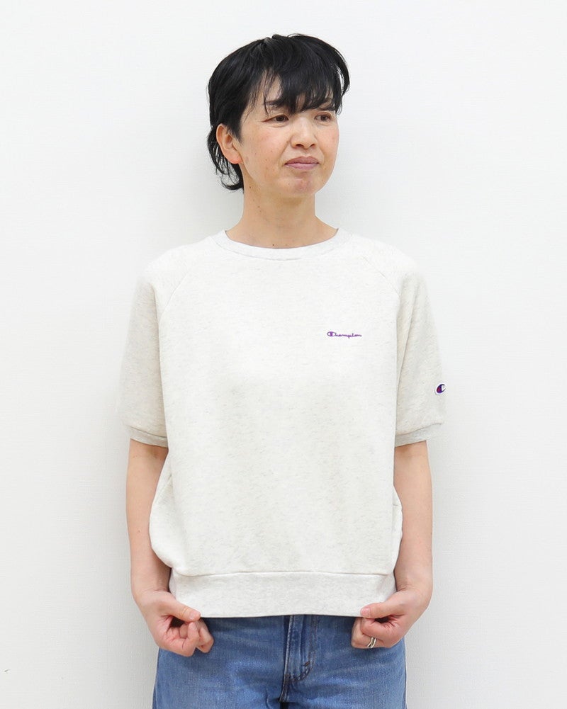［Champion］ショートスリーブスウェット刺繍Tシャツ