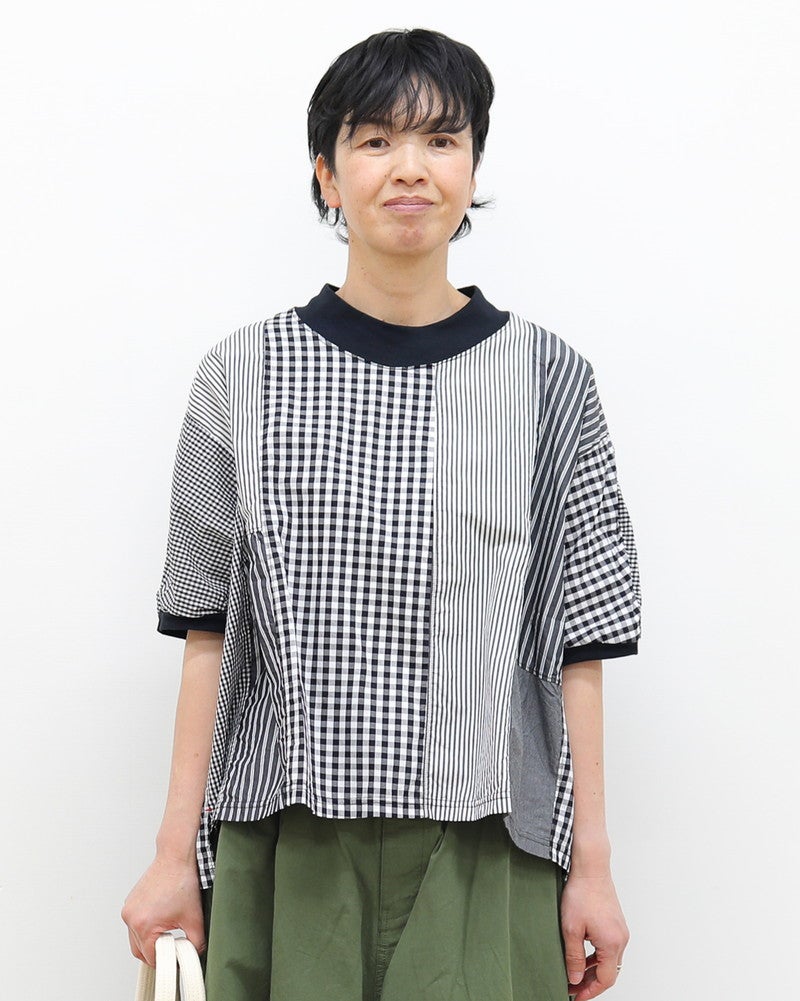 ［NATURAL LAUNDRY］先染めクラフトパネルハギモックプルオーバー