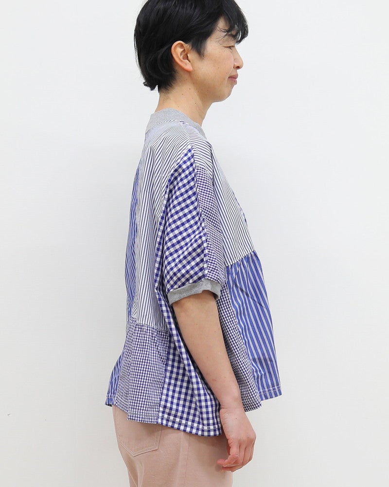 ［NATURAL LAUNDRY］先染めクラフトパネルハギモックプルオーバー